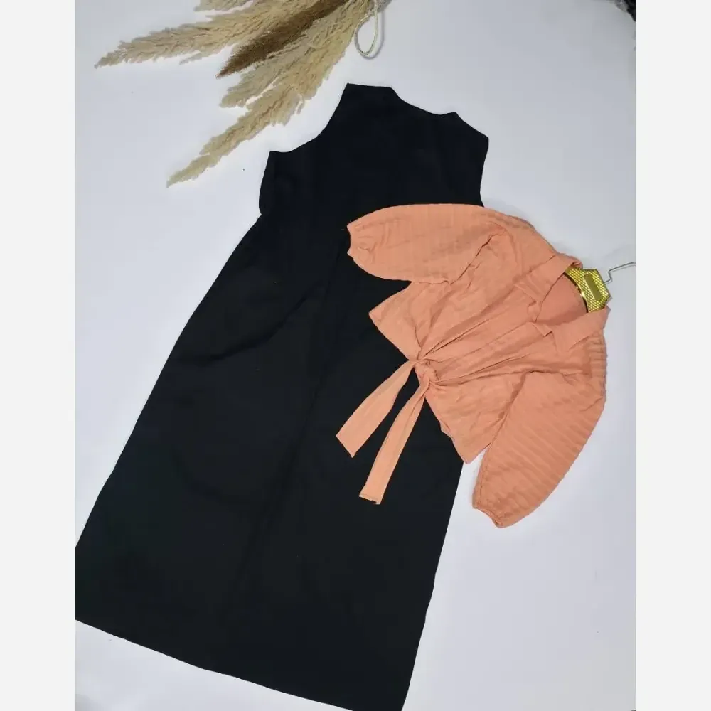 ست سارافون کتان لینن و شومیز دلتا کراش مدل گره ای فری سایز 38 تا 46