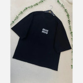 تیشرت باکسی زنانه جنس سوپر پنبه فری سایز مدل MIU MIU