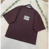 تیشرت باکسی زنانه جنس سوپر پنبه فری سایز مدل MIU MIU