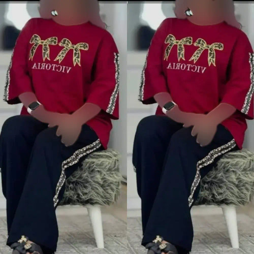 ست بلوز و شلوار زنانه مدل ویکتوریا جنس پنبه گلکسی سایز فری 38 تا 46