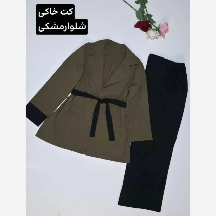 ست کت و شلوار زنانه مدل سمین جنس دلسانا فری سایز تا 46