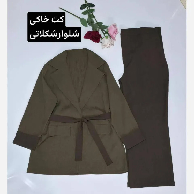 ست کت و شلوار زنانه مدل سمین جنس دلسانا فری سایز تا 46