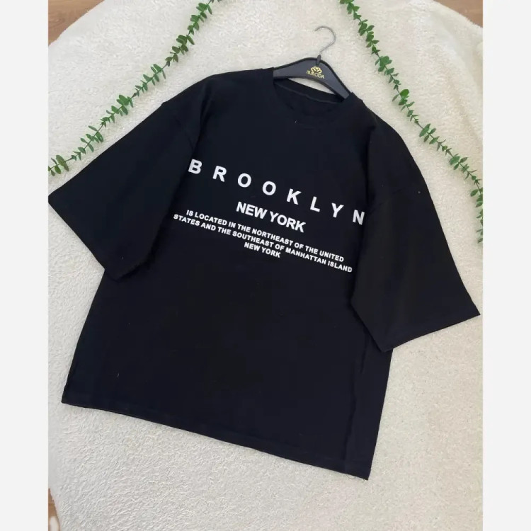 تیشرت باکسی طرح BROOKLYN جنس سوپر پنبه فری سایز