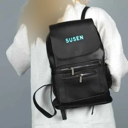 کوله پشتی چرمی زنانه مدل susen رنگ مشکی ابعاد 35 در 40 سانتیمتر