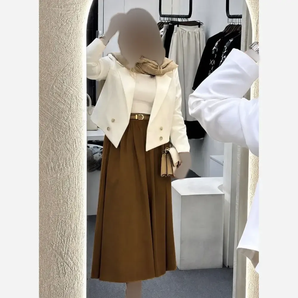کت و دامن زنانه مدل فرشته جنس لنین فری سایز مناسب 36 تا 46