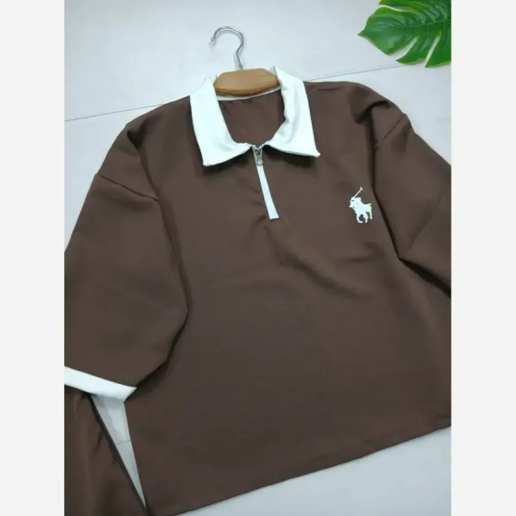 ست بلوز و شلوار زنانه مدل POLO جنس مازراتی درجه یک سایز فری 38 تا 48
