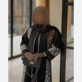 مانتو مجلسی زنانه مشکی جنس بنگال نخ خرجکار تافته فری سایز