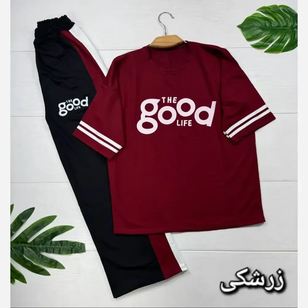 ست لباس راحتی زنانه پنبه گلکسی مدل good فری سایز