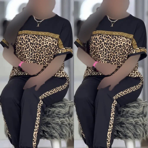 ست تیشرت و شلوار زنانه جنس ویسکوز الیزه کش سایز فری 38 تا 48