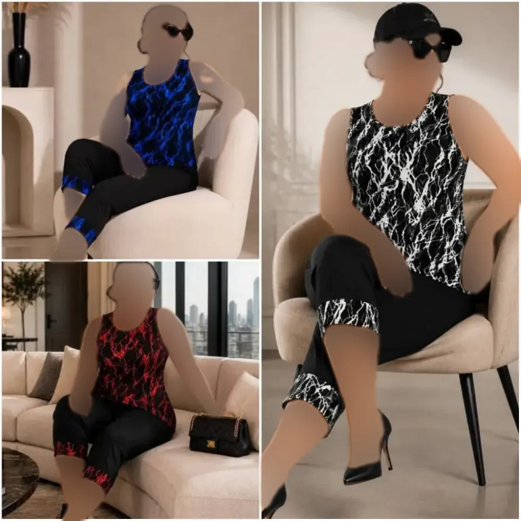 تاپ و شلوارک زنانه ویسکوز الیزه کش فری سایز 38 تا 48 مدل آدیش