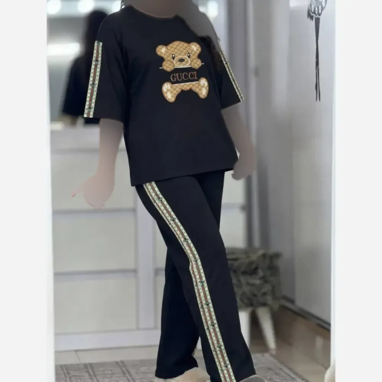 تیشرت تک زنانه پنبه گلکسی رنگ مشکی سایز فری 38 تا 46