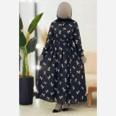 پیراهن زنانه باراکا جنس بوگاتی رنگ مشکی فری سایز