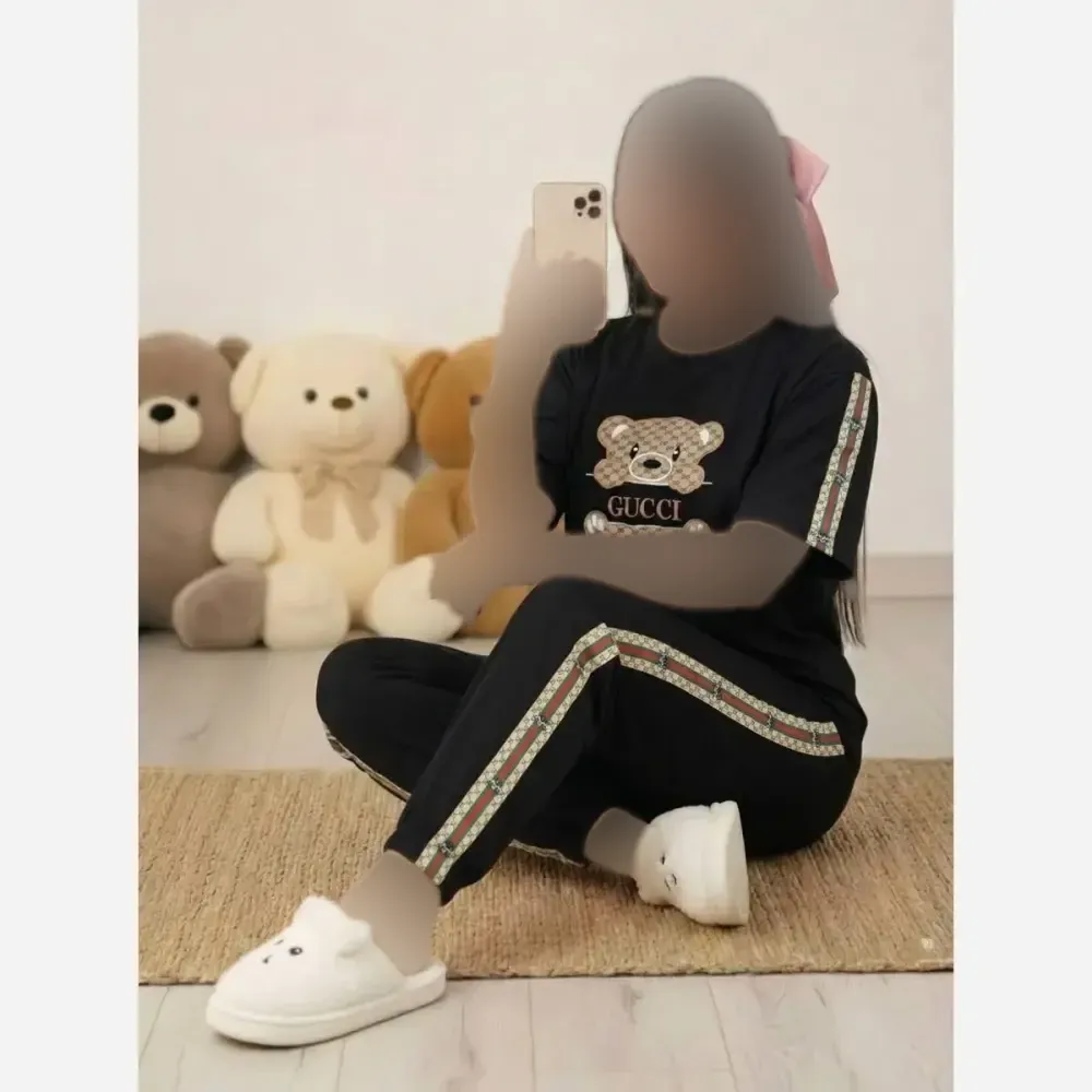 تیشرت تک زنانه پنبه گلکسی رنگ مشکی سایز فری 38 تا 46
