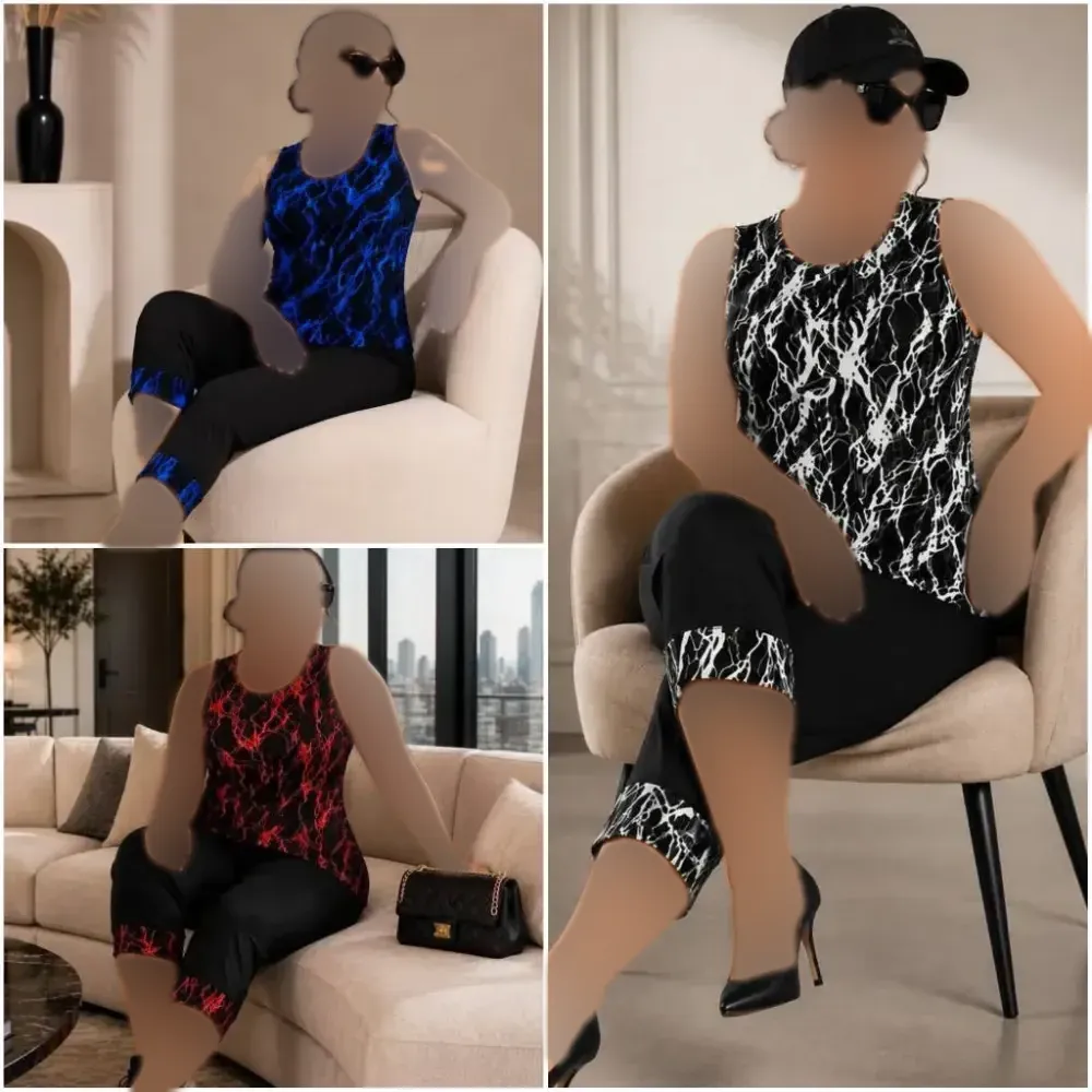 تاپ و شلوارک زنانه ویسکوز الیزه کش فری سایز 38 تا 48