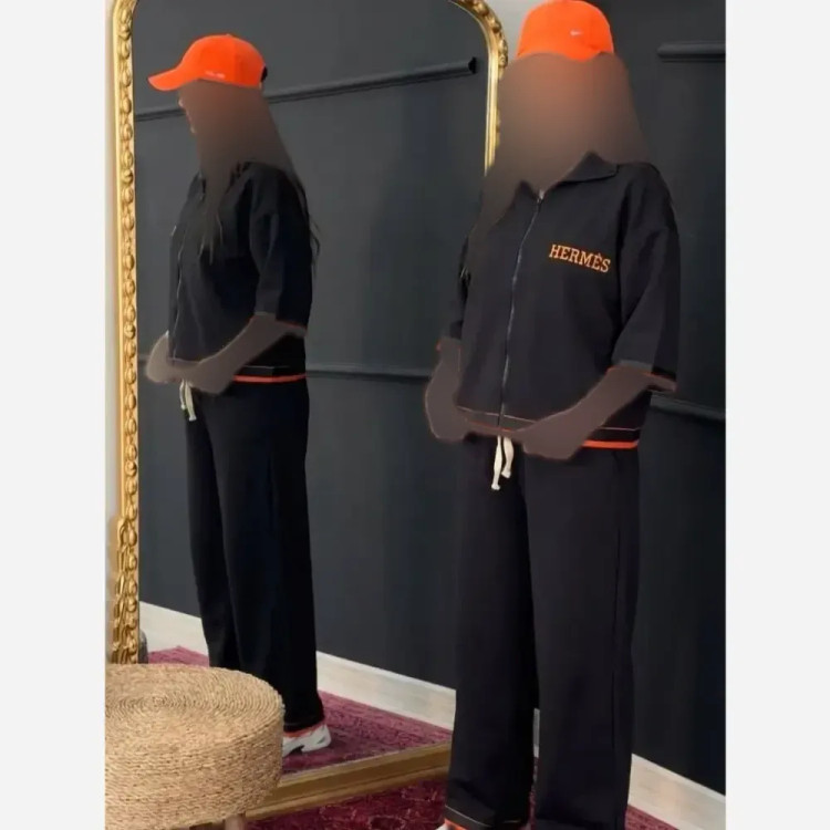 سوییشرت و شلوار هرمس مازراتی مشکی فری سایز 38 تا 46