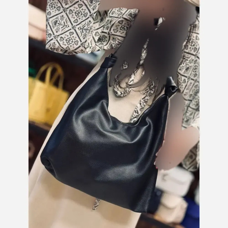 کیف چرم بند گره ای زنانه مشکی موکا سایز 30*40 سانت سبک جادار با کیفیت عالی