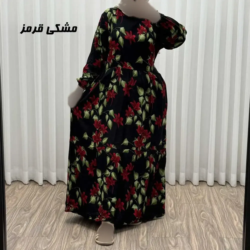 پیراهن ساحلی زنانه نخی مدل پامچال فری سایز