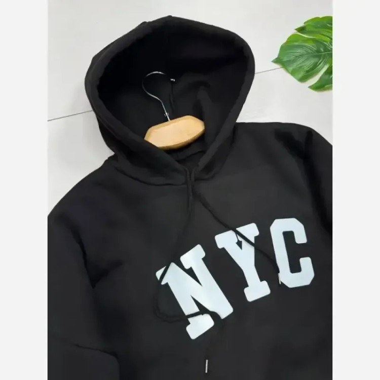 هودی NYC دورس تو کرکی مشکی زنانه و مردانه