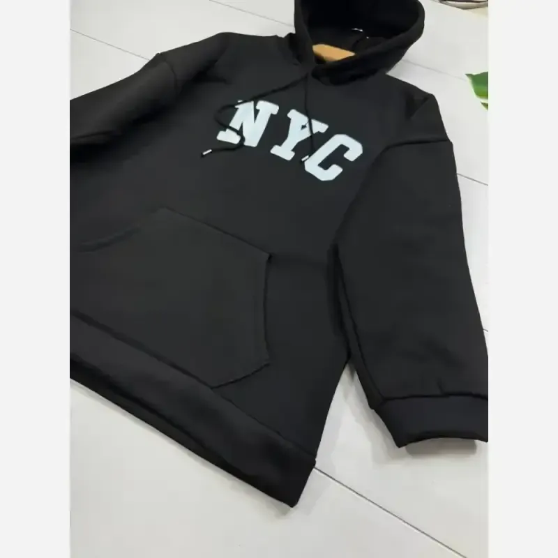 هودی NYC دورس تو کرکی مشکی زنانه و مردانه