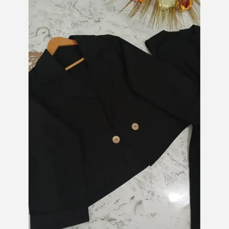 ست کت سارافون لنین رویا رنگ مشکی فری سایز تا 46