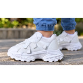 کفش اسپرت پسرانه و دخترانه بچه گانه سفید لژدار سایز 31 تا 35