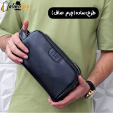 کیف دستی مردانه شوزبگ چرم صنعتی مرغوب دو خانه آستر خارجی بند دستی زیپ فلزی