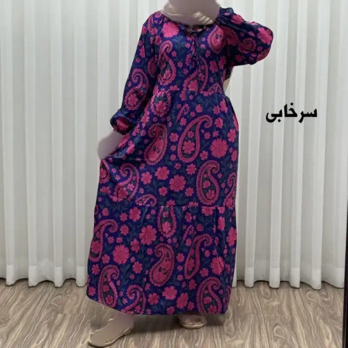 پیراهن فلور بوگاتی فری سایز تا 48 زنانه تنخور شیک و راحت چهارفصل بدون بدن نما